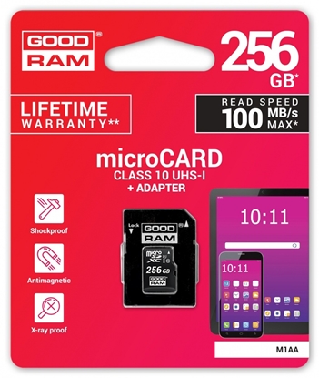 Picture of Atmiņas karte Goodram M1AA 256GB MicroSDXC + Adapter