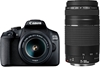 Picture of Canon EOS 2000D + EF-S 18-55mm f/3.5-5.6 IS II + EF 75-300mm f/4-5.6 III SLR Camera Kit 24.1 MP CMOS 6000 x 4000 pixels Black