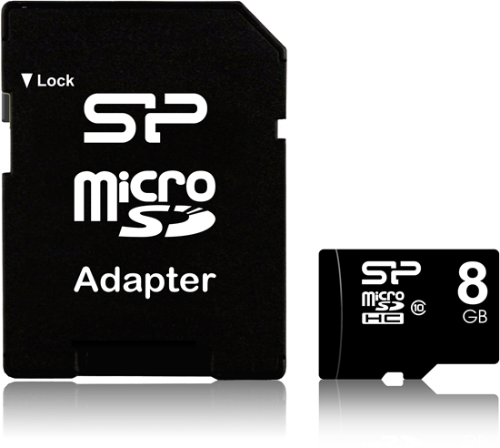 Picture of Silicon power 8 GB, MicroSDHC, Flash memory class 10, SD adapter