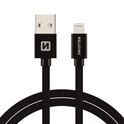 Attēls no Swissten Textile Fast Charge 3A Lightning Data and Charging Cable 3m