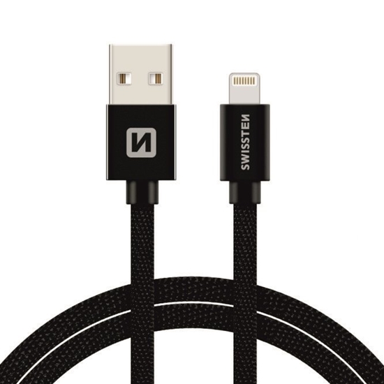 Picture of Swissten Textile Fast Charge 3A Lightning Data and Charging Cable 3m