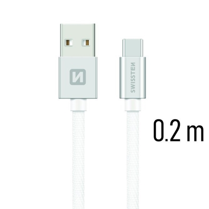 Изображение Swissten Textile Universal Quick Charge 3.1 USB-C Data and Charging Cable 20 cm