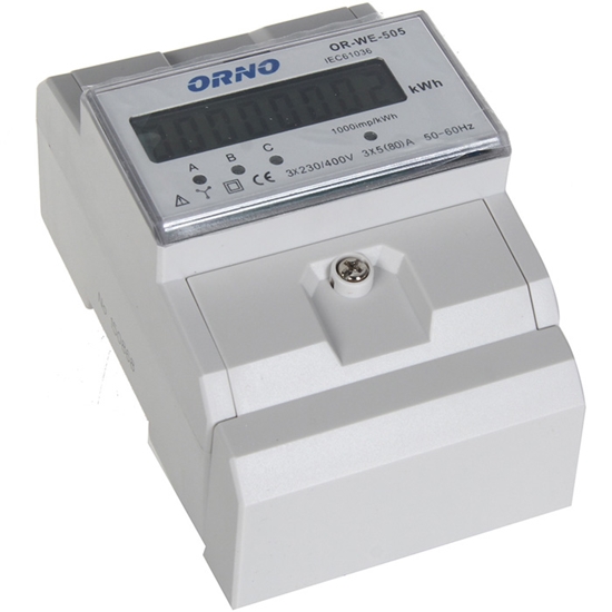 Picture of El.skaitītājs 3F 5(80)A DIN dig. ORNO