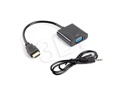Изображение Lanberg AD-0017-BK video cable adapter 0.2 m VGA (D-Sub) HDMI Type A (Standard) Black