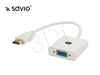 Picture of Savio CL-27 video cable adapter 0.2 m VGA (D-Sub) HDMI Type A (Standard) White