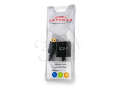 Attēls no Savio CL-55 video cable adapter 0.2 m DisplayPort HDMI Type A (Standard) Black