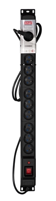 Picture of Activejet COMBO 12 socket power strip 3m black