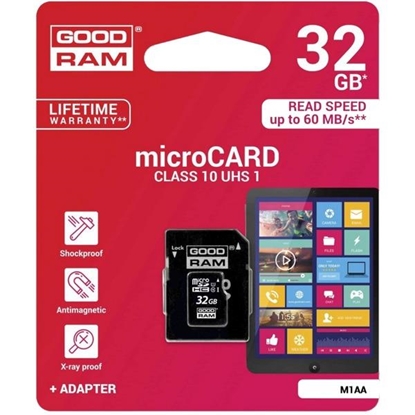 Attēls no Goodram M1AA-0320R12 memory card 32 GB MicroSDHC Class 10 UHS-I