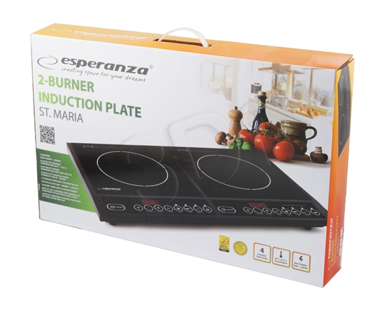 Picture of Esperanza EKH008 hob Black Countertop Zone induction hob 2 zone(s)
