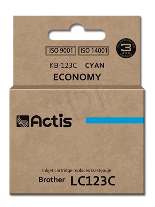 Attēls no Actis KB-123C ink (replacement for Brother LC123C/LC121C; Standard; 10 ml; cyan)