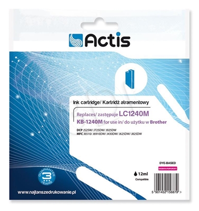 Изображение Actis KB-1240M ink for Brother printer; Brother LC1240M/LC1220M replacement; Standard; 19 ml; magenta.