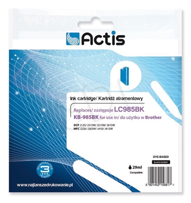 Attēls no Actis KB-985Bk Ink Cartridge (replacement for Brother LC985BK; Standard; 28,5 ml; black)