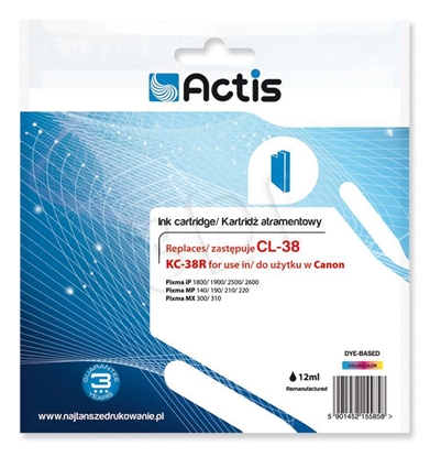 Attēls no Actis KC-38R ink (replacement for Canon CL-38; Standard; 12 ml; color)