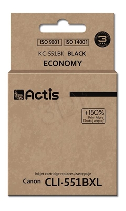 Изображение Actis KC-551Bk ink (replacement for Canon CLI-551Bk; Standard; 12 ml; black (with chip)