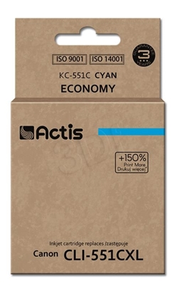 Изображение Actis KC-551C ink (replacement for Canon CLI-551C; Standard; 12 ml; cyan (with chip)