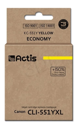 Picture of Actis KC-551Y Ink (replacement for Canon CLI-551Y; Standard; 12 ml; yellow)