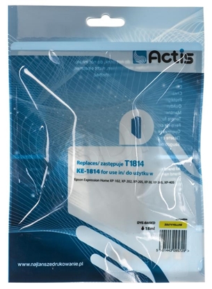 Attēls no Actis KE-1814 ink (replacement for Epson T1814; Standard; 15 ml; yellow)