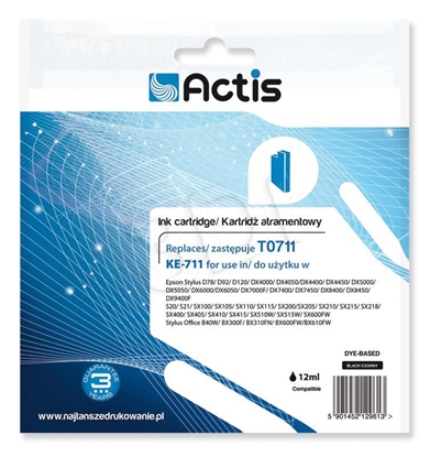 Picture of Actis KE-711 Ink (replacement for Epson T0711, T0891, T1001; Standard; 15 ml; black)