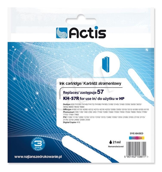 Picture of Actis KH-57R Ink (replacement for HP 57 C6657A; Standard; 18 ml; color)