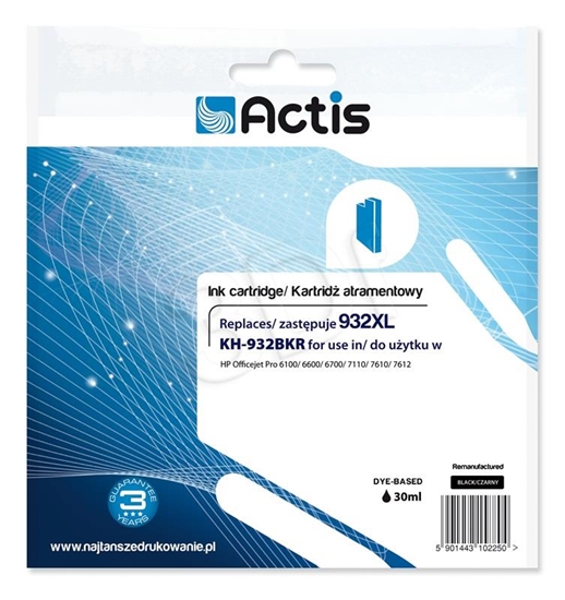 Picture of Actis KH-932BKR Ink (replacement HP 932XL CN053AE; Standard; 30 ml; black)