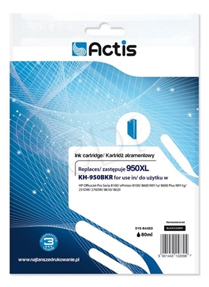 Attēls no Actis KH-950BKR ink (replacement for HP 950XL CN045AE; Standard; 80 ml; black)