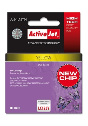 Picture of Activejet AB-123YN Ink (replacement for Brother LC123Y/121Y; Supreme; 10 ml; yellow)