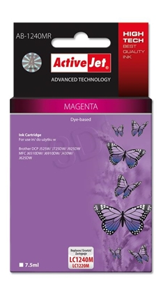 Picture of Activejet AB-1240MR Ink cartridge (replacement for Brother LC1240M/1220M; Premium; 7.5 ml; magenta)