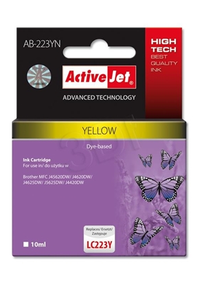Attēls no Activejet AB-223YN ink (replacement for Brother LC223Y; Supreme; 10 ml; yellow)