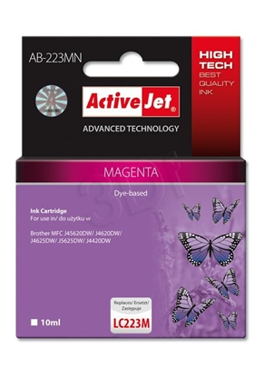 Attēls no Activejet AB-223MN Ink Cartridge (Replacement for Brother LC223M; Supreme; 10 ml; magenta)