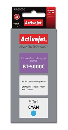 Attēls no Activejet AB-5000C Ink Bottle (Replacement for Brother BT-5000C; Supreme; 50 ml; cyan)