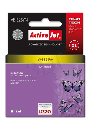 Attēls no Activejet AB-525YN ink (replacement for Brother LC525Y; Supreme; 15 ml; yellow)