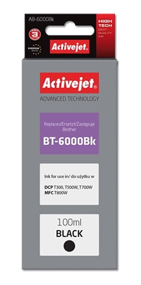 Изображение Activejet AB-6000Bk Ink Bottle (Replacement for Brother BT-6000BK; Supreme; 100 ml; black)