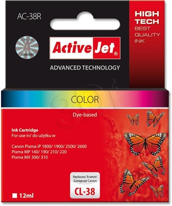 Изображение Activejet AC-38R Ink cartridge (replacement for Canon CL-38; Premium; 12 ml; color)