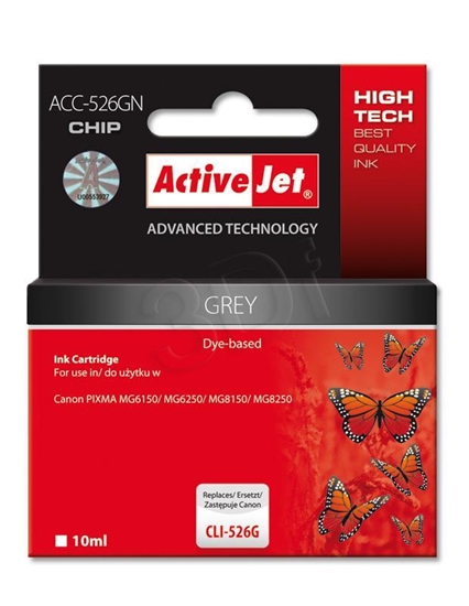 Picture of Activejet ACC-526GN Ink (replacement for Canon CLI-526G; Supreme; 10 ml; gray)