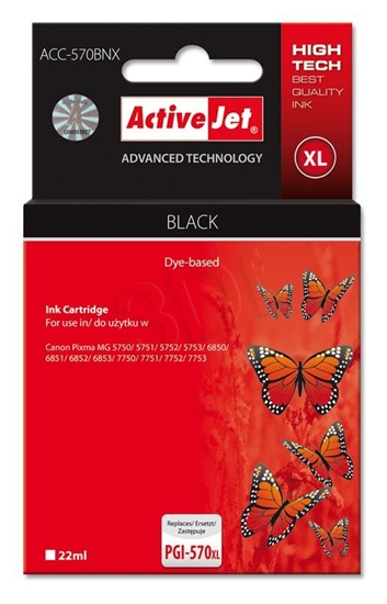 Изображение Activejet ACC-570BNX Ink (replacement for Canon PGI-570XLBk; Supreme; 22 ml; black)