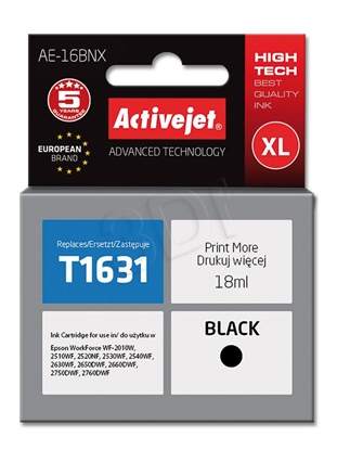 Attēls no Activejet AE-16BNX Ink (replacement for Epson 16XL T1631; Supreme; 18 ml; black)