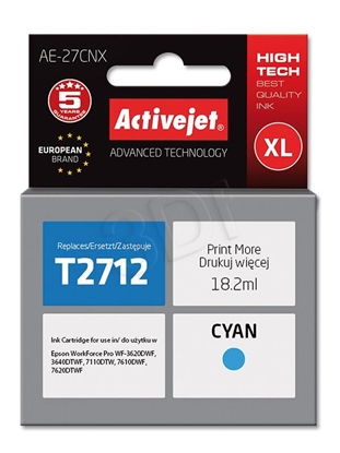 Attēls no Activejet AE-27CNX Ink (replacement for Epson 27XL T2712; Supreme; 18 ml; cyan)