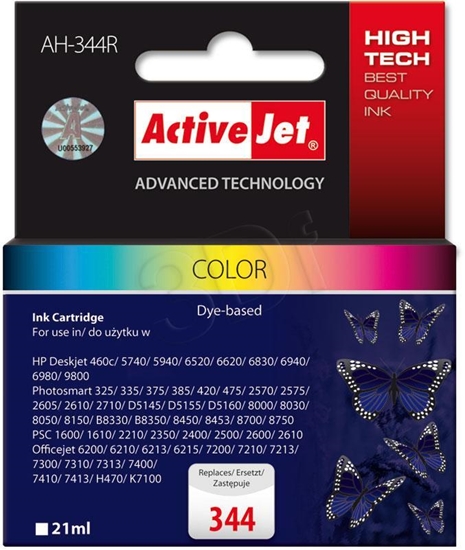 Изображение Activejet AH-344R Ink cartridge (replacement for HP 344 C9363EE; Premium; 21 ml; color)