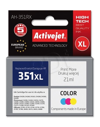 Attēls no Activejet AH-351RX Ink (replacement for HP 351XL CB338EE; Premium; 21 ml; color)