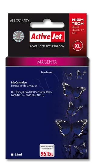 Picture of Activejet AH-951MRX Ink (replacement for HP 951XL CN047AE; Premium; 25 ml; magenta)