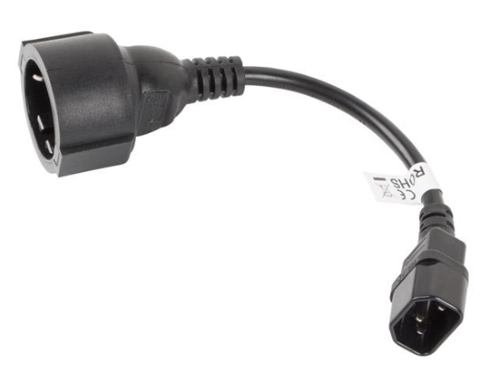 Picture of Lanberg CA-C14E-10CC-0018-BK power cable Black C14 coupler