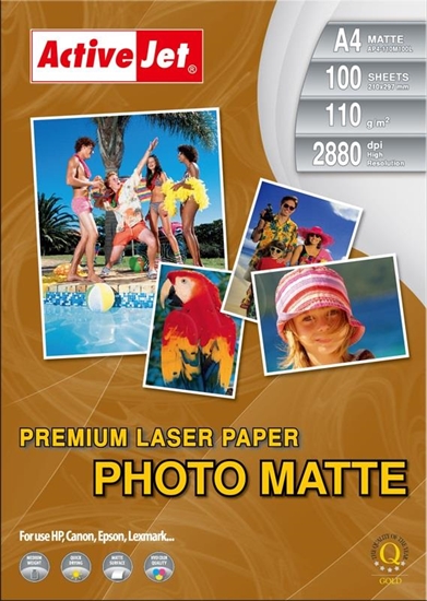 Изображение Activejet AP4-110M100L matte photo paper for laser printers; A4; 100 pcs