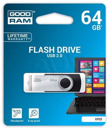 Attēls no Goodram UTS2 USB flash drive 64 GB USB Type-A 2.0 Black,Silver