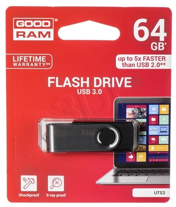 Attēls no Goodram UTS3 USB flash drive 64 GB USB Type-A 3.2 Gen 1 (3.1 Gen 1) Black