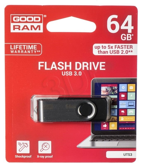 Изображение Goodram UTS3 USB flash drive 64 GB USB Type-A 3.2 Gen 1 (3.1 Gen 1) Black