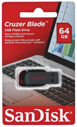 Attēls no SanDisk Cruzer Blade USB flash drive 64 GB USB Type-A 2.0 Black, Red