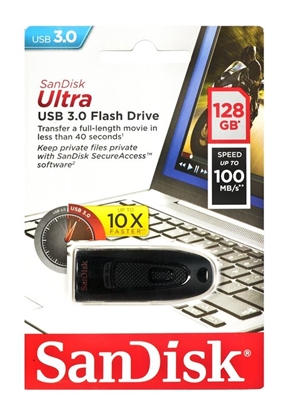 Attēls no SanDisk Ultra USB flash drive 128 GB USB Type-A 3.2 Gen 1 (3.1 Gen 1) Black