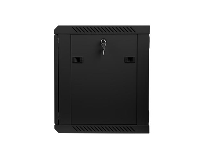 Attēls no Lanberg 19'' wall-mounted installation cabinet 9U 600x450mm black (glass door)