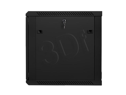 Attēls no Lanberg wall-mounted installation rack cabinet 19'' 12U 600x600mm black (glass door)