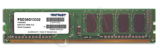 Picture of Patriot Memory 8GB PC3-10600 memory module 1 x 8 GB DDR3 1333 MHz